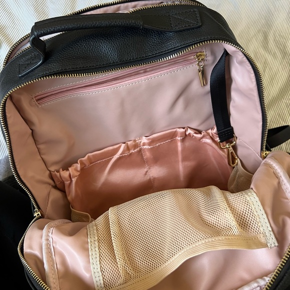 Azaria Black Vegan Leather Diaper Bag/Backpack - Picture 2 of 2